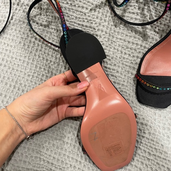 🔥SEND OFFERS🔥 Amina Muaddi x AWGE LSD embellished satin sandals​​ - Picture 8 of 16
